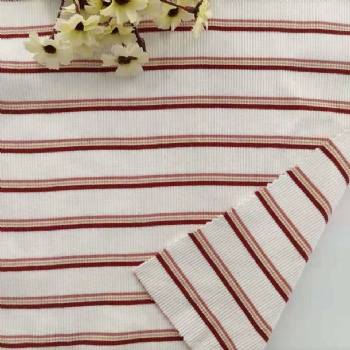 2*2 rib rayon spandex strip jersey knit fabric for great elasticity dress fashion clothing