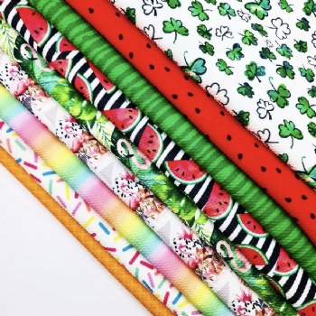Hot Sale Custom Printed Polyester 4 way stretch Bullet Fabric For Baby Kids Bows