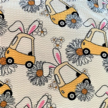 Hot Sale Custom Printed Polyester 4 way stretch Bullet Fabric For Baby Kids Bows