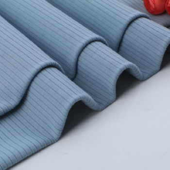 Solid custom color rayon spandex collar cuff stretch rib knit fabric