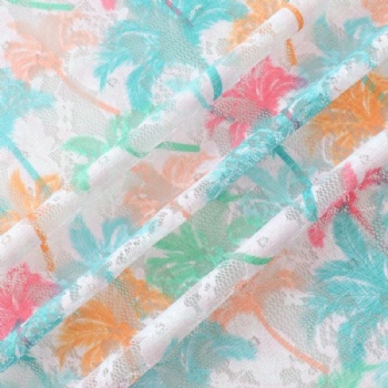 High Quality Luxury Multi Color Mesh Tulle Floral French Embroidery 3D Lace Fabric
